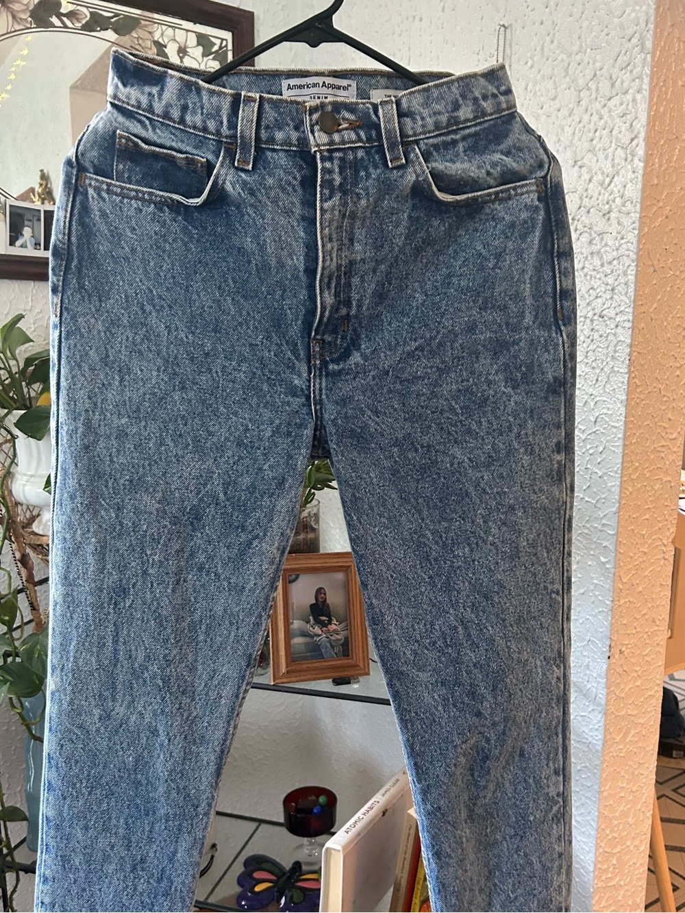American Apparel Women’s Blue Acid-Wash Skinny Jeans